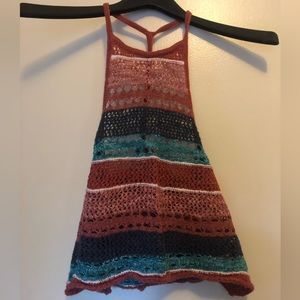 Striped crochet halter top